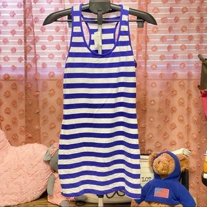 Purple stripe sleeveless blouse / tank